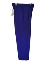 Liz Claiborne 80s Pants Womans Size 16 High Waist Wool Lined Blue Pleats pockets