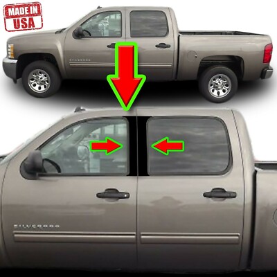 PEVAST Front Door Upper Trim Panel Door Upper Trim Panel Triangle Cover Compatible with 07-13 Chevy Silverado Chevrolet Chevy Avalanche Suburban Tahoe GMC Sierra Yukon 25857289 25857294(Black