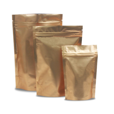 Dark Gold Stand Up Aluminum Foil Self Seal Bags Mylar Food Storage Pouch Package