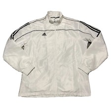 Adidas Jacket Combat Sports Men Large Tracksuit Full Zip White Black 3 Stripes