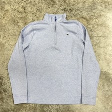 Vineyard Vines Sweater boys XL Blue Striped 1/4 Zip Mock Neck Knit Pullover