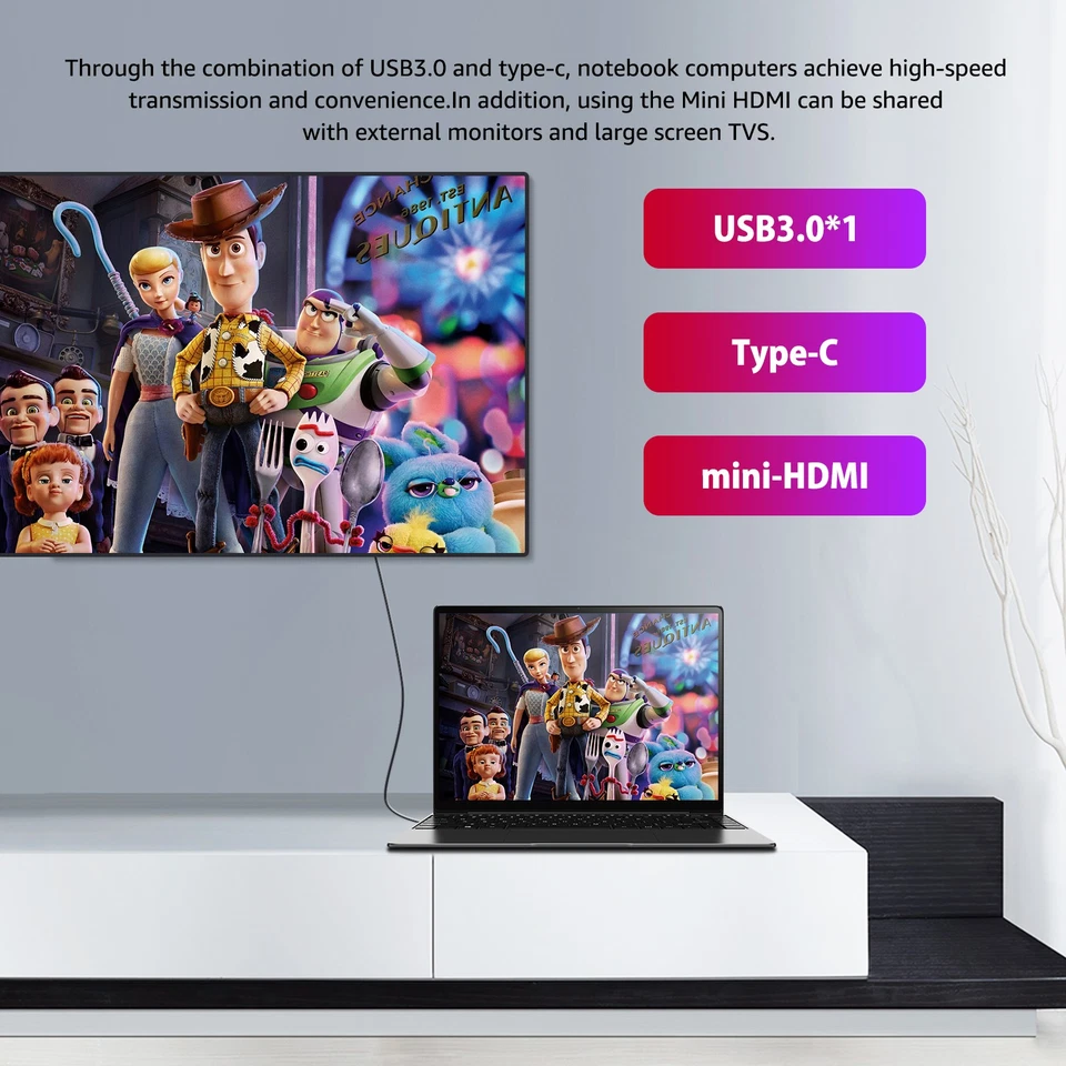 CHUWI GemiBook Pro 14.1" Laptop Windows 11 Intel N5100 8+256GB Backlit Notebook - Image 4 of 4