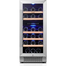 Yeego 15" Dual Zone Wine Cooler Refrigerator Freestanding Digital Thermostat