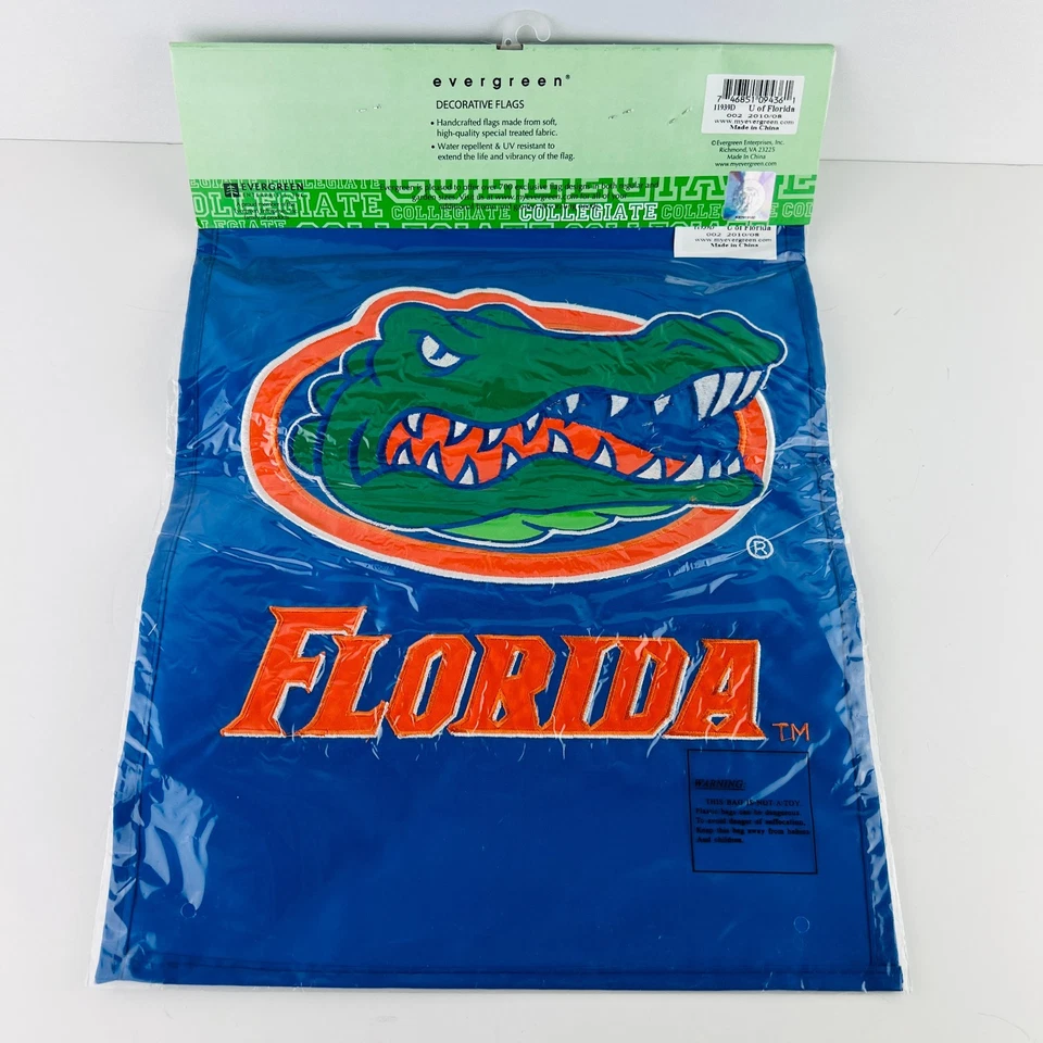 Florida Gators 12.5"x18" Hanging DoubleSided Logo Garden Flag New Factory Sealed - Image 2 of 3