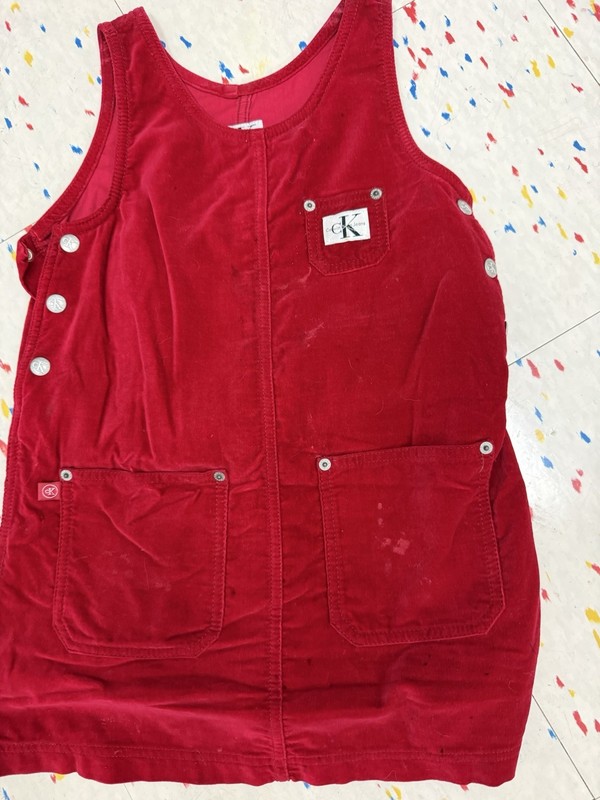 Vintage CALVIN KLEIN RED VELVET DRESS SZ 8 