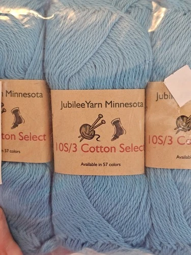 NEW Lot 4 Skeins Jubilee Yarn Minnesota 10S/3 Cotton Select Island Blue 309-004 - product listing photo