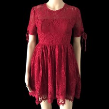 NEW Romeo Juliet Red Lace Fit Flare Dress Medium