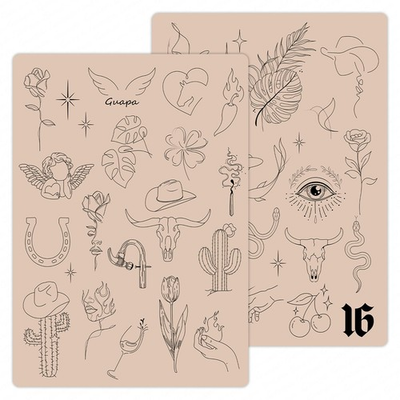 #ad Tattoo Practice Skin 1.5mm – Double Sided Reusable Silicone Pad with Pre Prin... $21.01