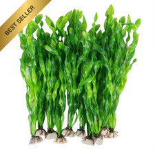 MyLifeUNIT Artificial Seaweed Aquarium Plants Fish Tank Decor 12 in Green 10 Pcs