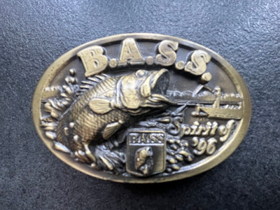 B.A.S.S. Gürtelschnalle Buckle Sportangler, Neu aus USA, defekt