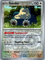 Snorlax 143/165 Scarlet & Violet 151 Reverse Holo
