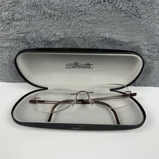 Silhouette Eyeglasses 7661 40 6058 Titan Brown Rimless Frame Austria 50[]19 140