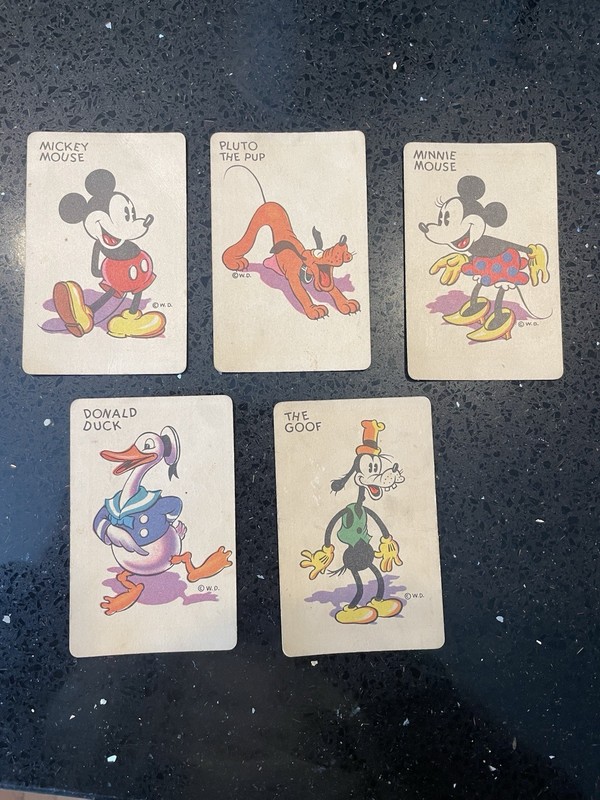 1930s Vintage Whitman Mickey Mouse Old Maid Playing Card 5 Card Lot FAB FIVE