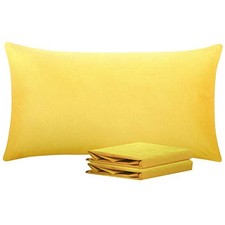 King Pillowcase Set - 2 Pack Brushed Microfiber 20x36 King 20" x 36" Yellow