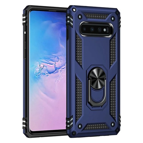 COMAKU Cover Armor per Oppo A17, Custodia TPU+PC Antiurto con Scorrevole Cover Anello Supporto - Nero