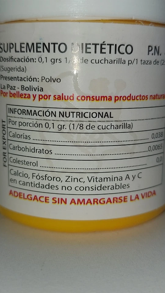 Stevia From Bolivia ECOLOGICA- NATU-DIET Powder 80g Natural Sweetener Original  - Image 4 of 4