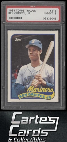 Ken Griffey Jr 1989 Topps Traded #41T Seattle Mariners Rookie Hall of Fame PSA 8