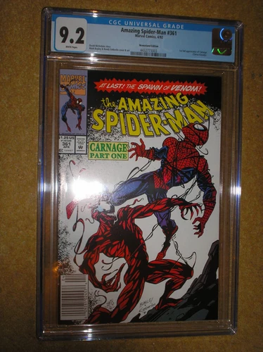 AMAZING SPIDER-MAN # 361 CGC 9.2 1st APP CARNAGE NEWSSTAND VAR MARVEL COMIC BOOK