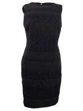 Tommy Hilfiger Women's Lace-Contrast Sheath Dress (4, Black) 192114720087