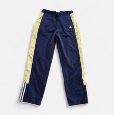 Adidas Vintage 2002 Nylon Track Pants Mesh Lined Medium Navy Blue