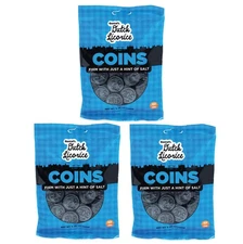Gustaf's Salted Dutch Licorice Coins - 5.2oz Bags- Salted Black Licorice Coins