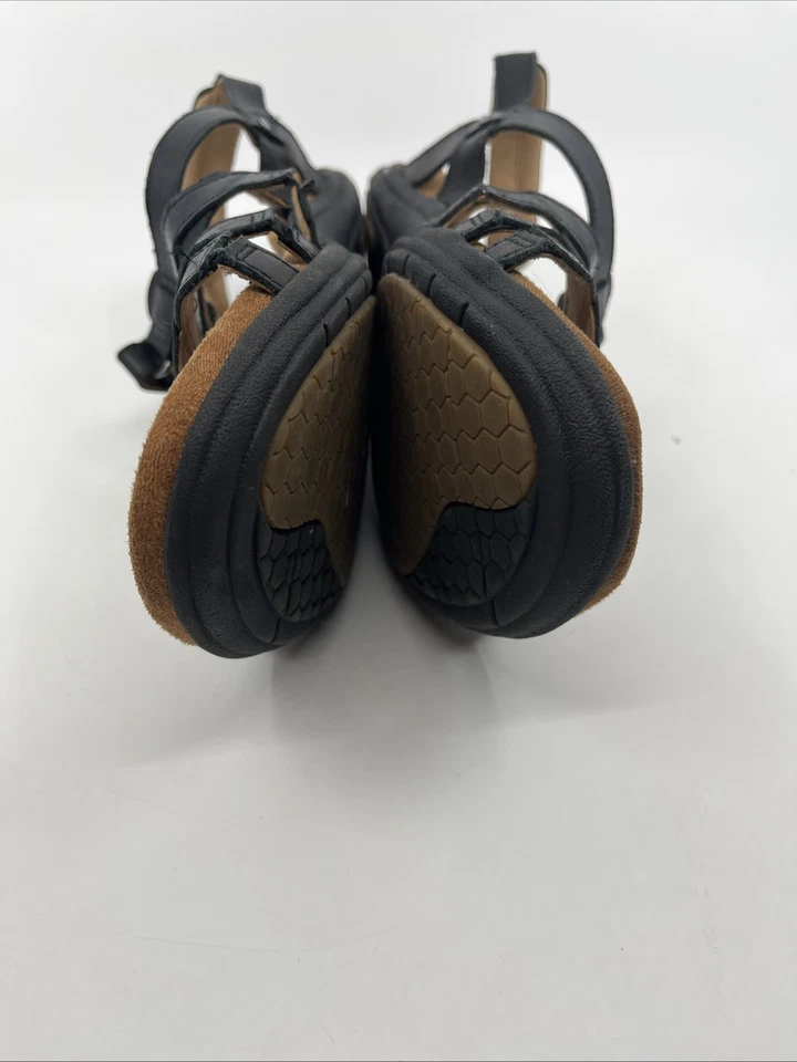 Sandalia Cobb Hill Cuero Trenzado Negro Rubí Talla 11 Gladiador Pescador Ajustable Foto 4 de 4