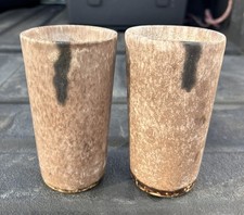 Pair of Vintage McCARTY POTTERY Mississippi Nutmeg Tumblers