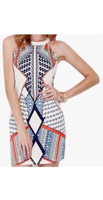 Venus Size Large Halter Dress Geometric Print