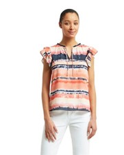 NWOT H Halston S Double Georgette Sleeveless Blouse Sunset 121932