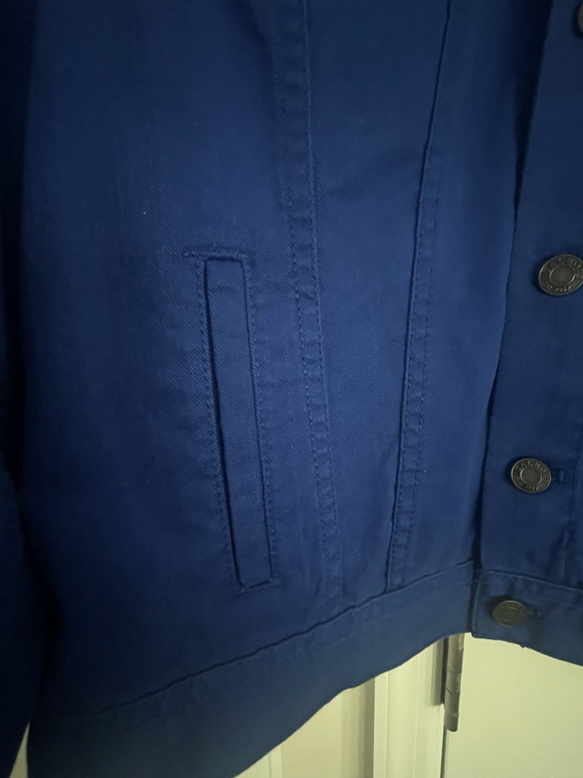 Talbots Petites Blue Button Front Collared Pocket… - image 6