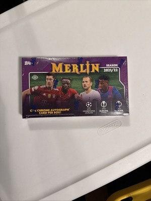 2021-22 Topps Chrome Merlin Champions League Soccer Factory Sealed Hobby Box