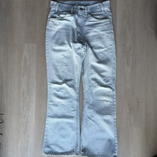 Vintage 70s Levi  s 646 Orange Tab Bellbottom Flare Faded Denim Jeans Size 30x29