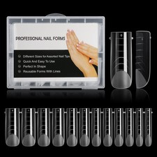 Dual Nail Forms For Gel Builder 120 Pcs Dual Forms Upgraded Style, Profession...