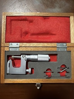 MITUTOYO 117-107 ANVILE MICROMETER W BOX 0-1'' / .0001 - VGC - JAPAN