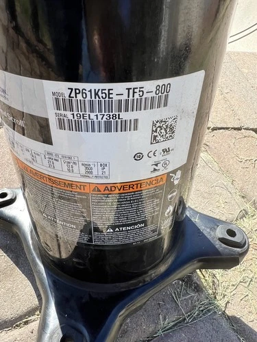  COPELAND SCROLL COMPRESSOR model  ZP61K5E - TF5 -800 year 2019 - 220v -3 phase 