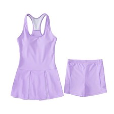Girls Tennis Golf Dress Outfit Sleeveless Racerback Dresses with Shorts Pocke...
