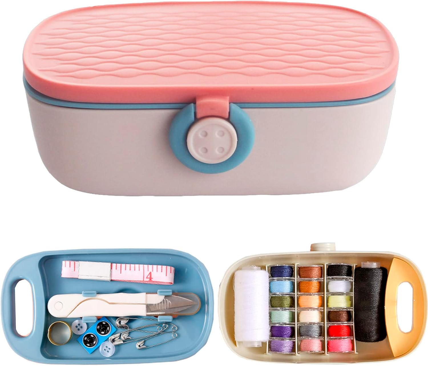 Sewing Kit, Portable Sewing Kit for Adults, Plastic Sewing Box Needle and Thread