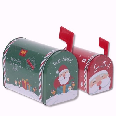 Weihnachts Vorratsdosen 2er Set - traditionelles Briefkasten Design Geschenkboxen