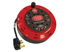 Faithfull Power Plus Cable Reel 240 Volt 10 Metre 10 Amp 4 Socket FPPCR10M10A