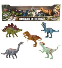 Kid Galaxy Dinosaurs On The Loose Set of 5 Fully Posable with Lights  Sound 15 