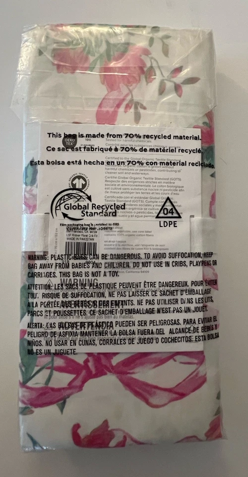 Pottery Barn Kids Love Shack Fancy Cabbage Rose Bow Crib Fitted Sheet_New_T#E - Image 4 of 4