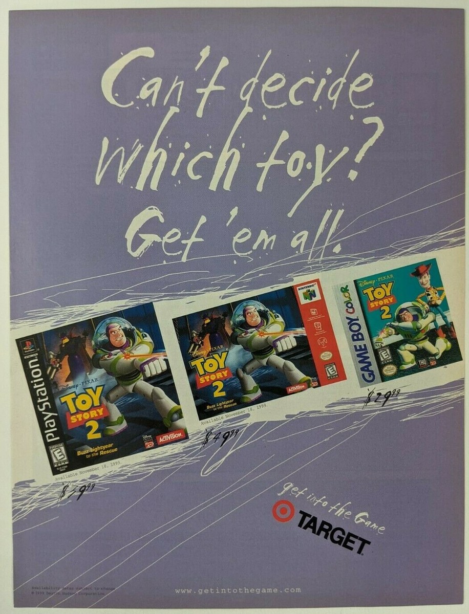 Toy Story 2 Print Ad Game Poster Art PROMO Official PS1 Nintendo