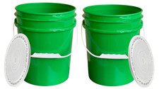 5 Gallon Bucket pail EZ Lid Food Grade BPA Free Made in USA container 2 Pack 