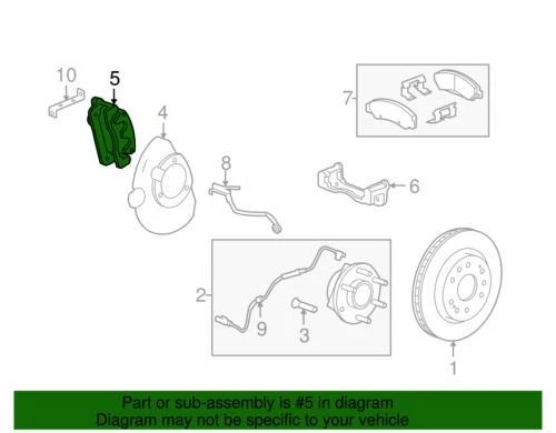 Conjunto de pinza de freno de disco delantera negra genuina GM 2005-2020 Chevrolet 85569602 Foto 4 de 4