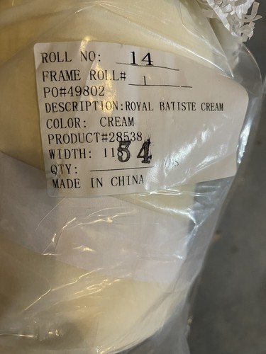 Tela crema Royal Batiste 118" por yarda 100 % poliéster 28538 - Imagen 5 de 6