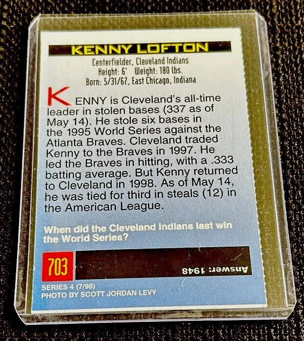 KENNY LOFTON RARE Cleveland Indians 1998 MLB Sports Illustrated for Kids SI NM+ - Image 2 of 2