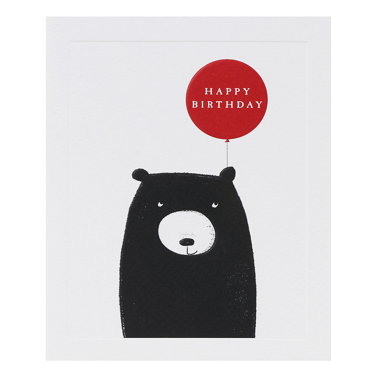 Bear with Red Balloon Birthday Card - The Art File Greeting Card Made in the UK