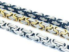 HIGH QUALITY MEN'S WOMEN'S STAINLESS STEEL BYZANTINE CHUNKY LINK CHAIN NECKLACE