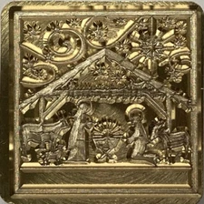 Nativity Scene 1" square Wax Seal Stamp Head; Beautiful design for Christmas!