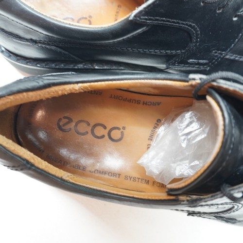 ¡En muy buen estado! Mocasines Oxford Ecco Comfort para hombre negros Nueva Jersey con cordones talla 43 EE. UU. 9-9,5 - Imagen 13 de 14